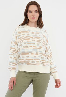 Sweater Mujer Jacquar Suave Menta Corona,hi-res
