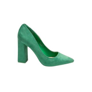 Zapato Verde Stiletto Gamuza Mujer,hi-res
