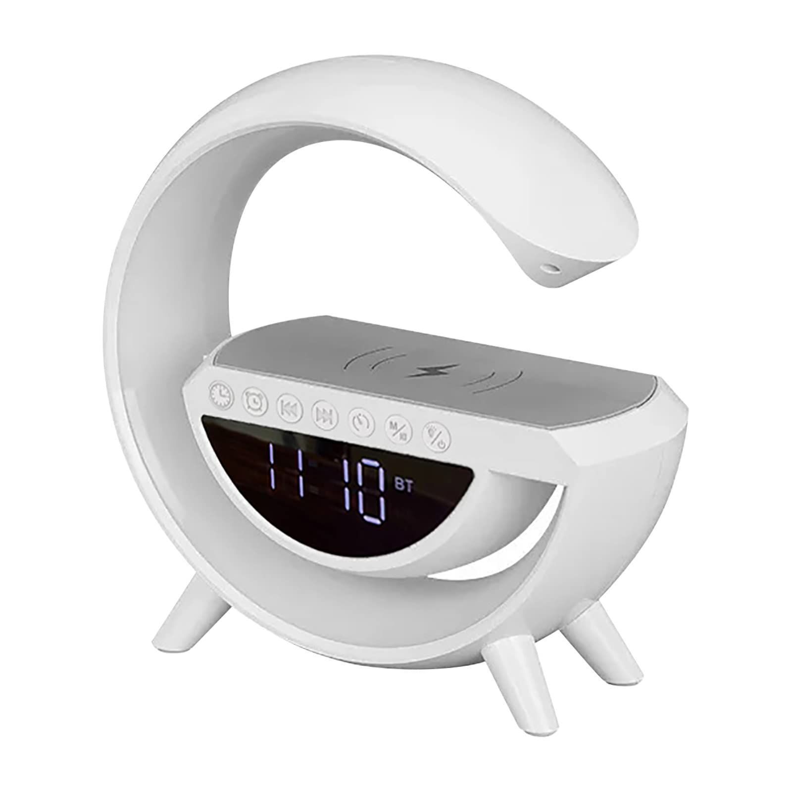 Máquina de sonido Luz inteligente Despertador Amanecer Despertador Luz  despertador para dormitorios Lámpara de mesa regulable con cargador  inalámbrico rápido Reloj despertador para H