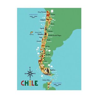 Alfombra Decorativa Infantil Mapa Chile 110X140Cm,hi-res