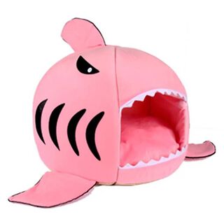  Cama para Mascotas Tiburón Talla M rosada 50-48c,hi-res