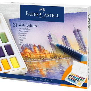 Acuarelas en pastillas Faber-Castell x24 colores,hi-res