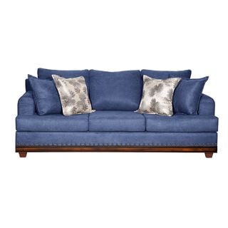 Sofa 3c Estambul tachas Tela  Azul 220 X 90 X 95,hi-res