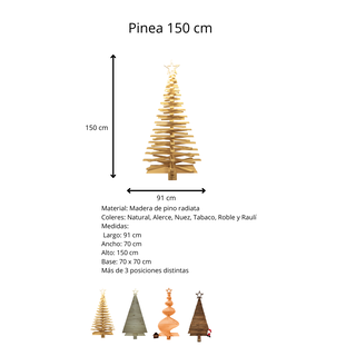 Arbol Navidad de madera Pinea 150 cms de alto,hi-res