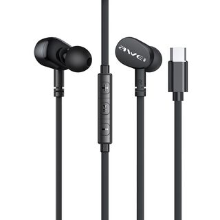 Audifonos Awei TC-7 In Ear Tipo C Negro,hi-res