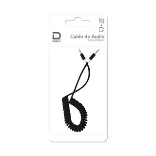 Cable Audio 3.5 a 3.5 Espiral Punta Metal 1 metro Negro Datacom,hi-res