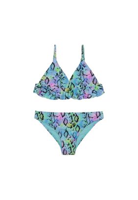 Traje de Baño Bikini UV50+ Top Triangulo para Teens Niña Rosado,hi-res