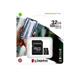 Tarjeta de Memoria MicroSD Kingston Canvas Select Plus 32gb + Adaptador,hi-res