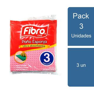 Pack 3 Paño Esponja Ultra Absorbente 3 un Fibro,hi-res