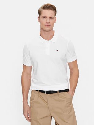 POLO SOLID SLIM FIT BLANCO TOMMY JEANS,hi-res