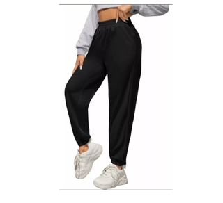 Pantalón Buzo Joggers De Mujer Algodón Negro Talla XL,hi-res