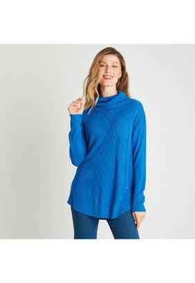 Sweater Cuello Tortuga Cashmere Like Azul Cielo,hi-res