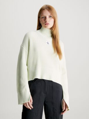 Sweater Label Chunky Verde,hi-res