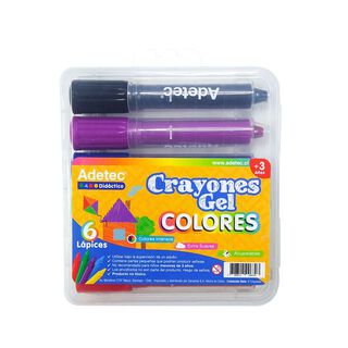 Crayones Gel Adetec Colores 6 Uni - 670,hi-res