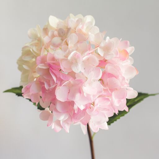 Hortensia Blanco con Rosado Flor Artificial by Le Bouquet 66 cm 