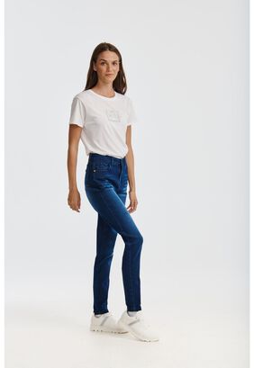 Jeans Mujer Triblend Stretch Mid-Rise Skinny Azul,hi-res