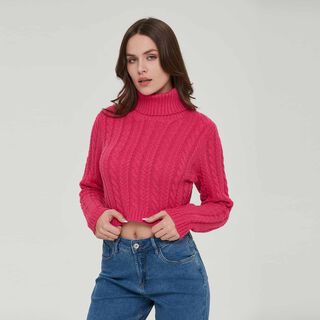 Sweater Mujer Trenzado Magenta Fashion´s Park,hi-res