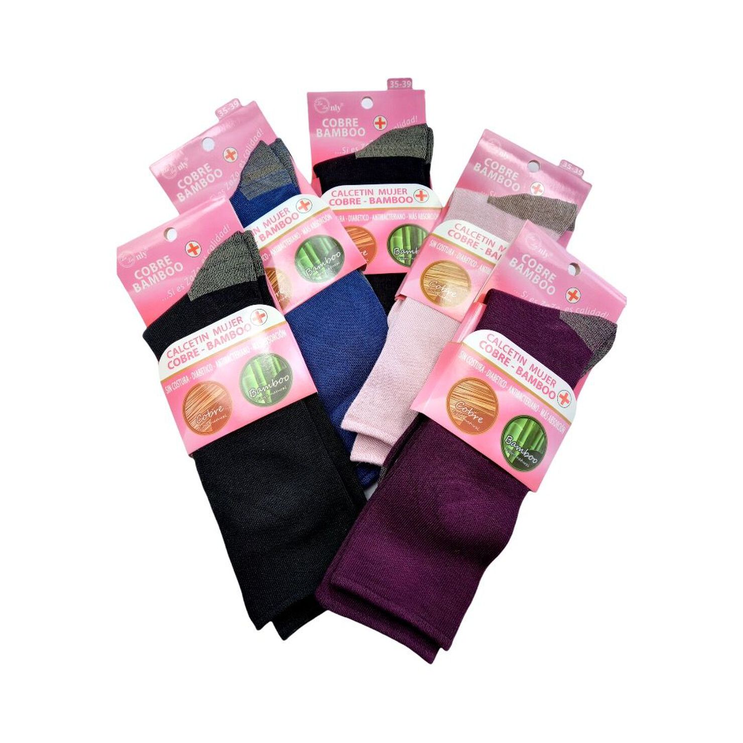 Calcetines Diabeticos Cobre Mujer pack 5 |