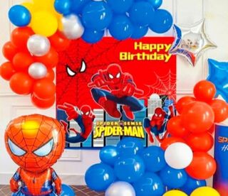 Decoración Spiderman Hombre Araña Para Cumpleaños,hi-res
