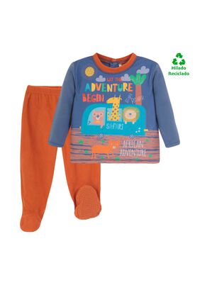 Pijama Bebé Niño Polar Sustentable H2O Wear Turquesa,hi-res