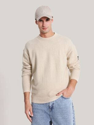 Sweater Lycra Blend Beige Calvin Klein,hi-res