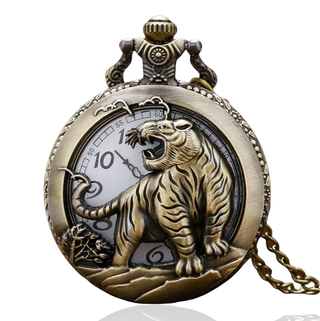 Reloj De Bolsillo Big Tiger Con Cadena Quartz AL54,hi-res