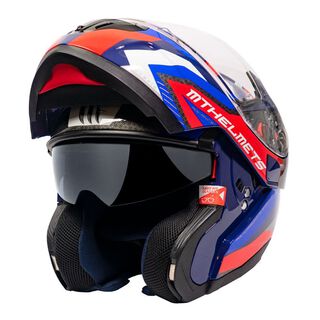 Casco de Moto MT Helmets - ATOM SV Híbrido B7 azul Brillo + Antiempañante Fogoff,hi-res