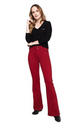 Jeans Mujer Agata Flare 4329 Rojo Amalia jeans,hi-res