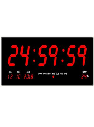 Reloj digital led pared hora fecha temperatura,hi-res