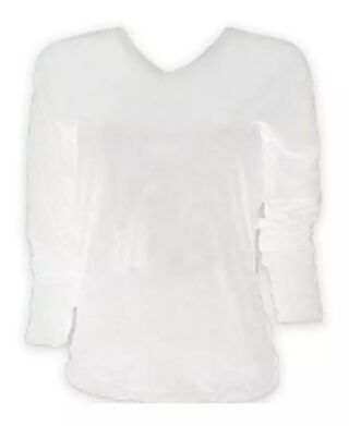Camiseta Mujer Bambo Manga Larga Cuello V,hi-res
