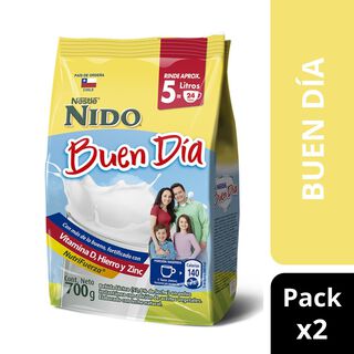 Pack Leche en Polvo NIDO® Buen Día Bolsa 700g x2,hi-res
