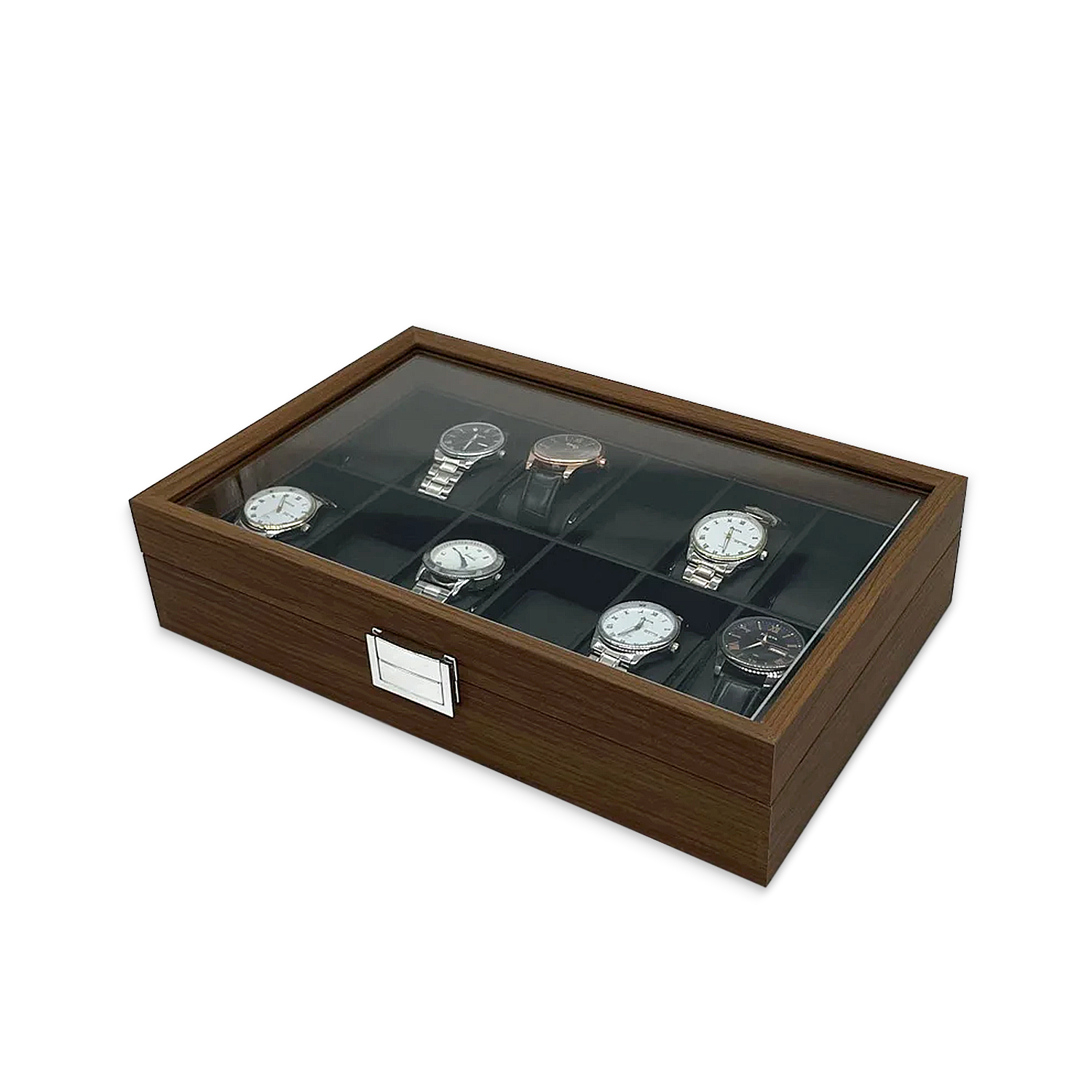 Caja estuche organizador para 12 relojes en madera