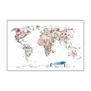 Mapa Bellezas del Mundo - Lámina,hi-res