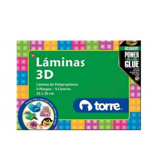 Laminas 3D 5 pliegos / 5 colores 25x35cms Torre,hi-res