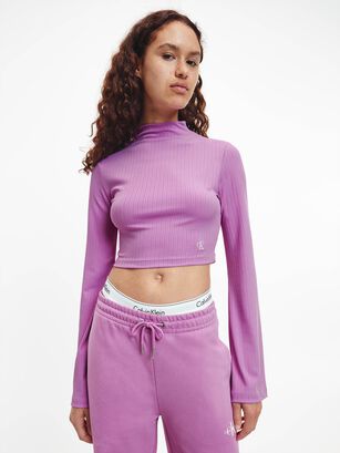 Camisate corta con manga largas acampanadas Violeta Calvin Klein,hi-res