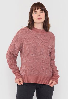 Sweater Mujer Lurex Palo Rosa Corona,hi-res