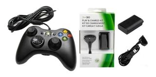 Joystick Mando Xbox 360 Cable + Kit Carga 3800 Mah,hi-res