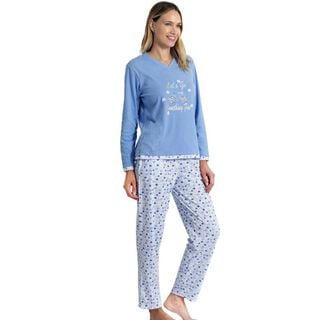Pijama algodón celeste Art 554,hi-res