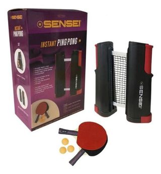 Set Ping Pong 2 Paletas+red Retráctil+3 Pelotas Sensei,hi-res