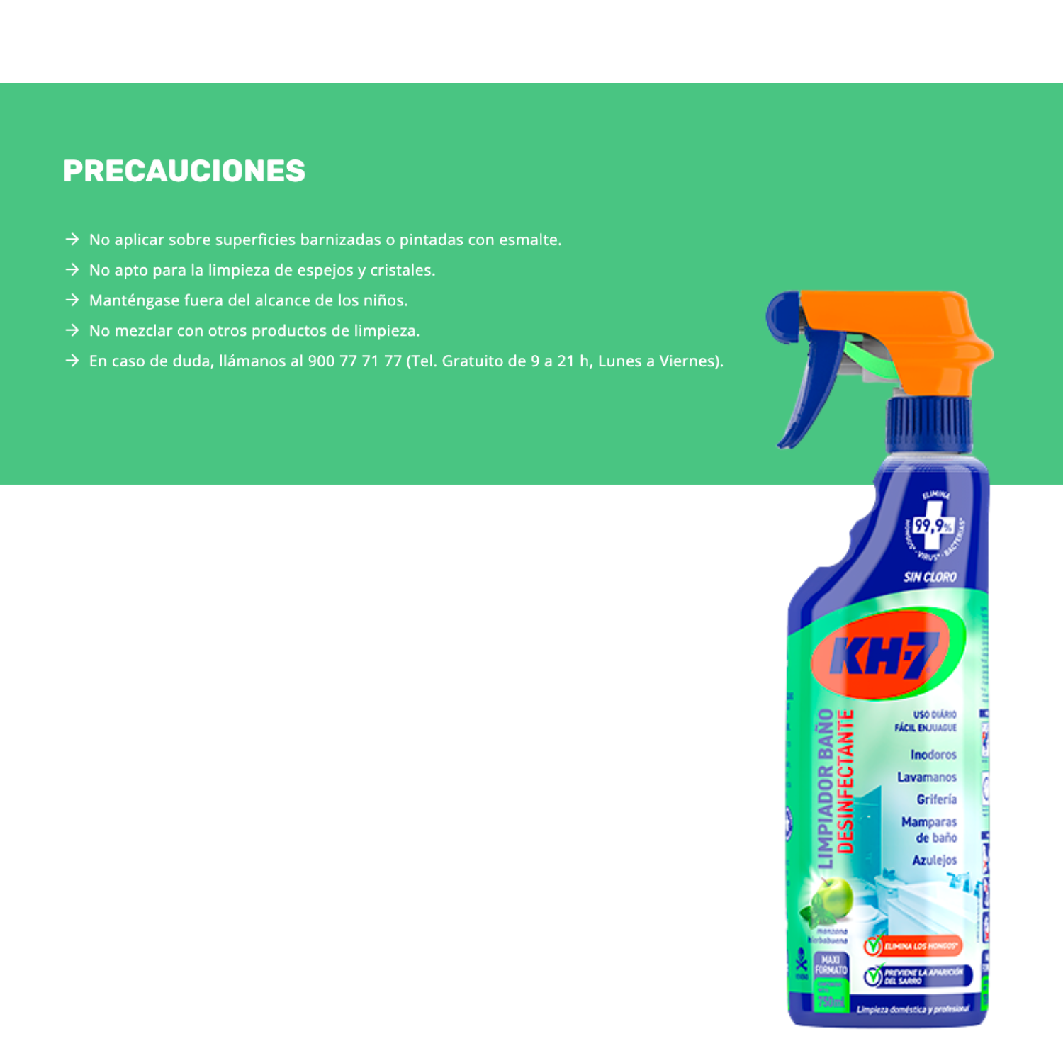 KH7 KH-7 Limpiador de Baños Desinfectante Pulverizador 750 ml