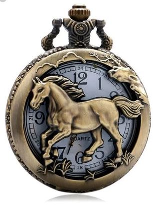 Reloj De Bolsillo Crazy Horse Con Cadena Quartz Ak55,hi-res