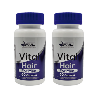 PACK X2 Vital Hair Men FNL - 60 Caps C/U Colageno Hidrolizado Vitaminab5 Zinc,hi-res