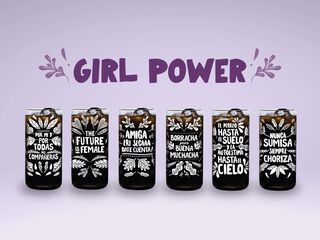 Vasos Feministas Girl Power Juego de 6 Vasos,hi-res