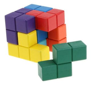 Cubo De Madera Rubik, Tetris 7 Piezas, Juego De Ingenio,hi-res
