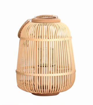 Lámpara porta velas de mesa de bambú boho,hi-res