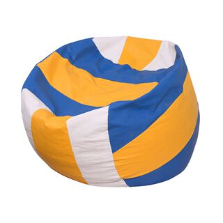 Pouf Pera Voleibol 120x120x120 cm Amarillo-Azul-Blanco ,hi-res