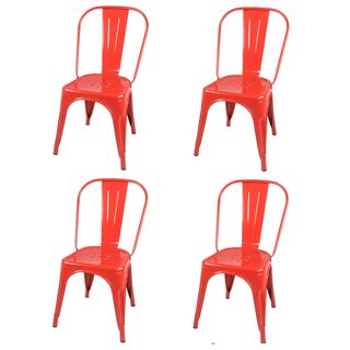 Pack 4 sillas de Metal Tolix para Comedor Bar LF5-01 - ROJA,hi-res