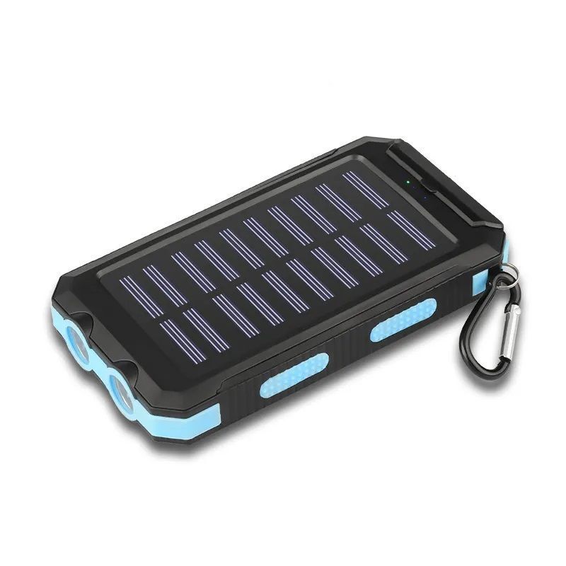 Cargador Solar Portátil 20000Mah Linterna A Prueba De Agua Y