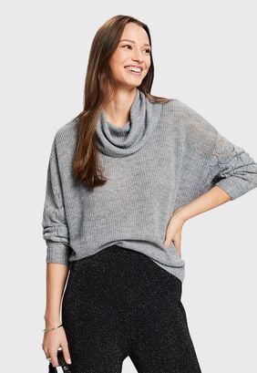 Sweater Con Cuello Cascada Mujer Esprit,hi-res
