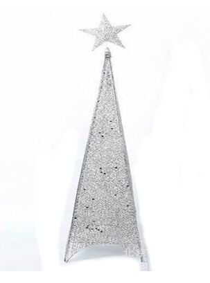 Arbol navidad plegable con luces 1,80 mts plateado,hi-res